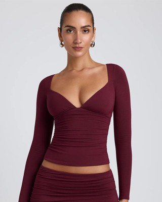 Deep Red Cut Top